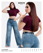 Jeans KOSCH barrel baggy con cinturón de estrellas — Mezclilla clara