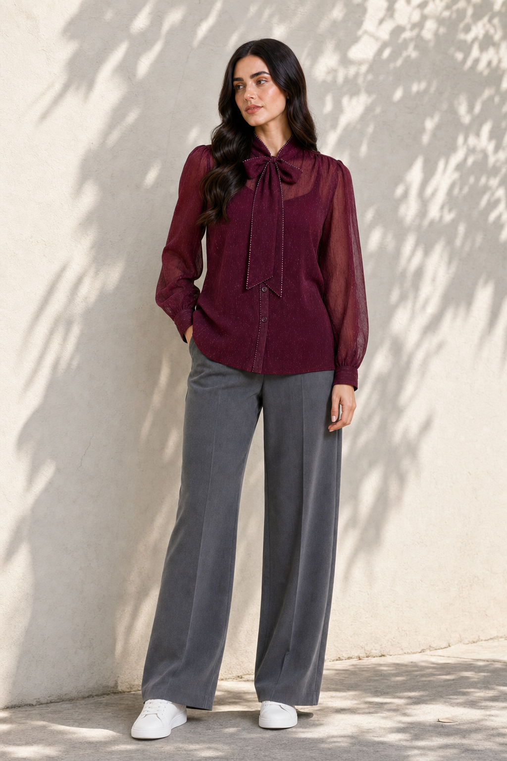 Blusa Hessed Couture de moño — Vino