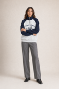 Sudadera Hessed Couture de medio cierre con estampado — Marino