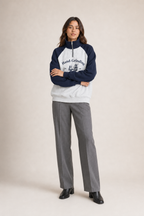 Sudadera Hessed Couture de medio cierre con estampado — Marino