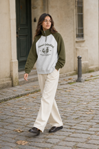 Sudadera Hessed Couture de medio cierre con estampado — Olive