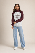 Sudadera Hessed Couture de medio cierre con estampado — Vino