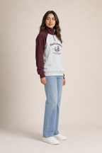 Sudadera Hessed Couture de medio cierre con estampado — Vino