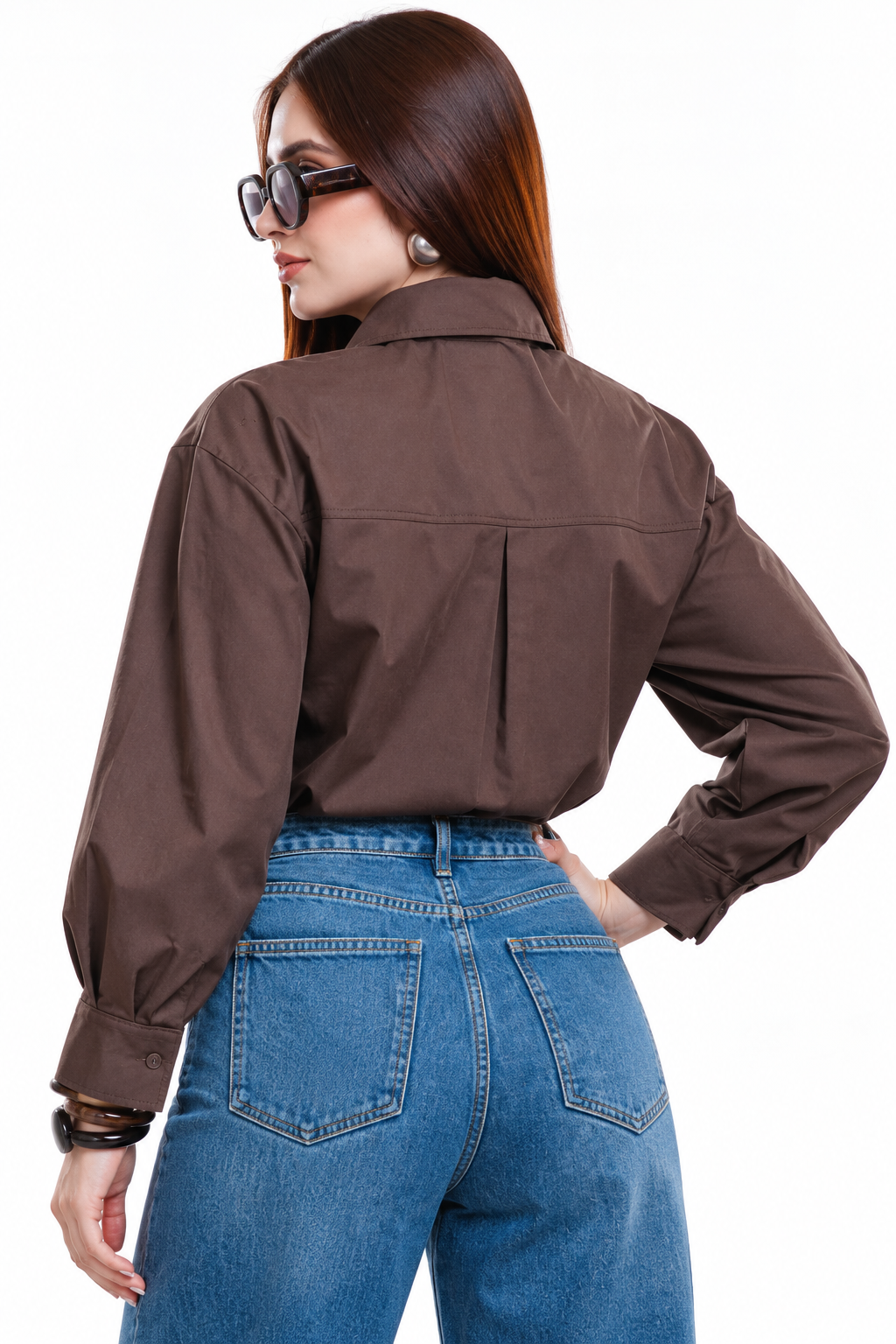 Camisa Hessed Couture de algodón con corbata — Café