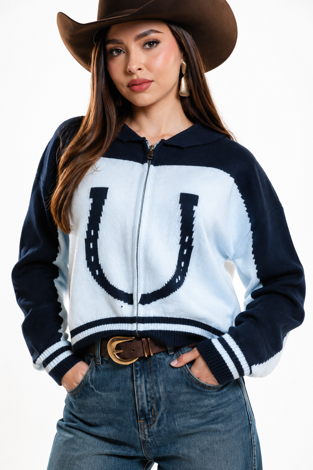 Suéter Hessed Couture tejido premium — Marino
