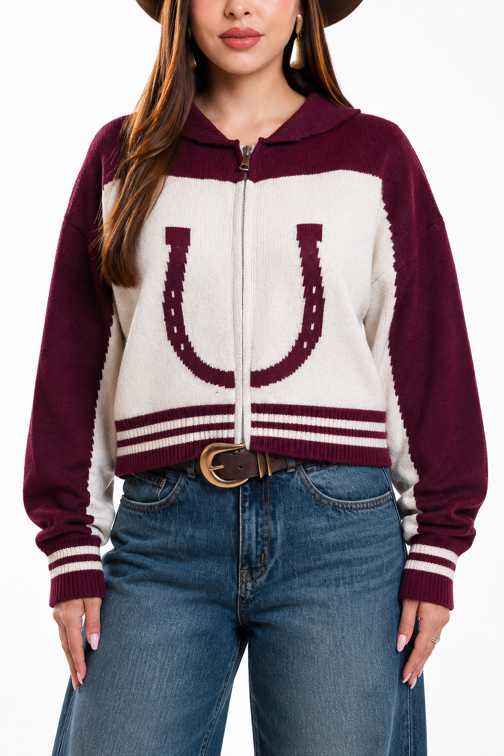 Suéter Hessed Couture tejido premium — Vino