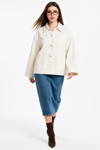 Chaqueta Hessed Couture con botones de nudo — Hueso