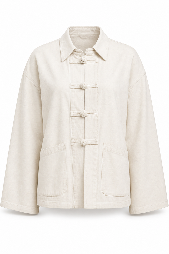 Chaqueta Hessed Couture con botones de nudo — Hueso