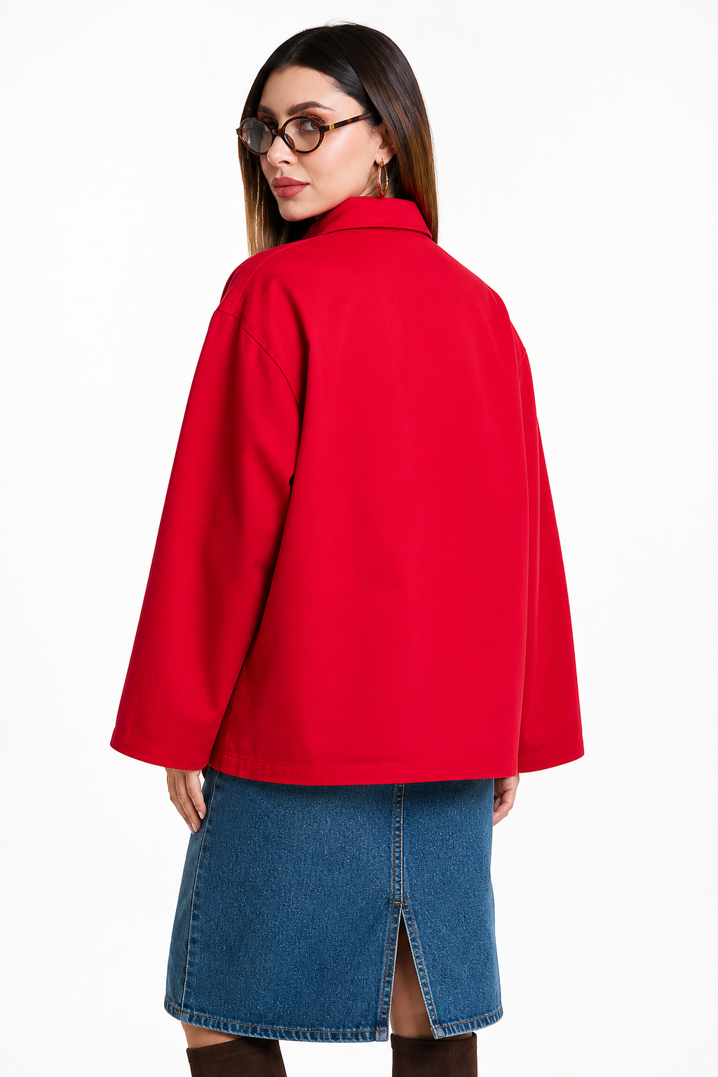 Chaqueta Hessed Couture con botones de nudo — Rojo