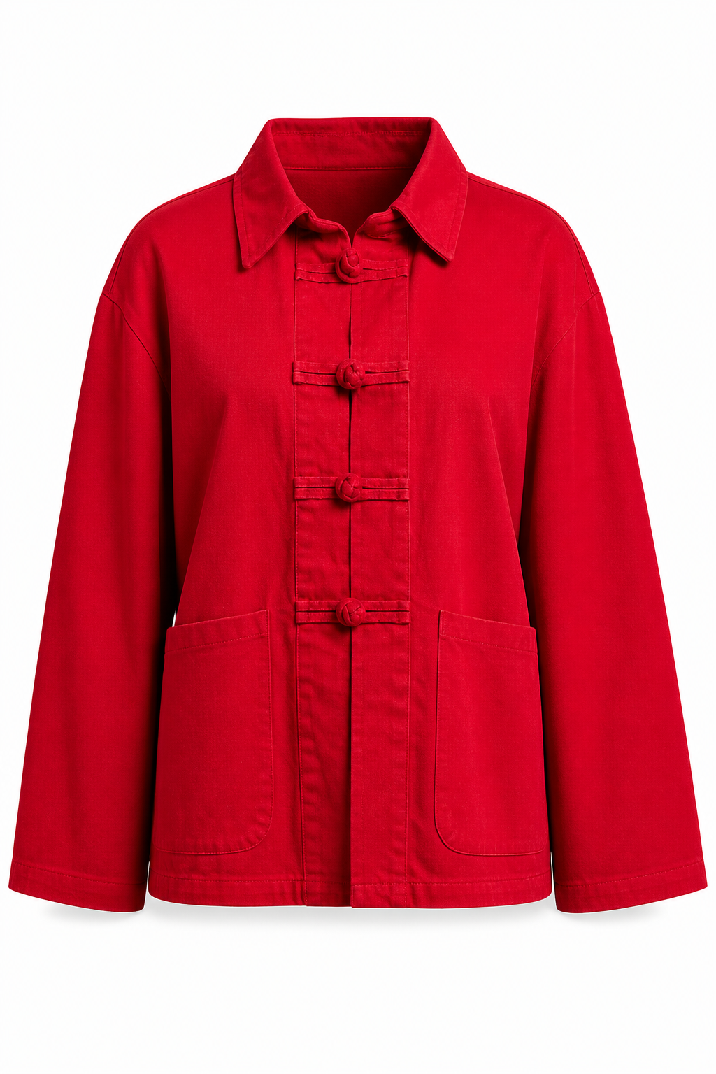 Chaqueta Hessed Couture con botones de nudo — Rojo