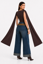 Body Hessed Couture con mangas de capa — Café