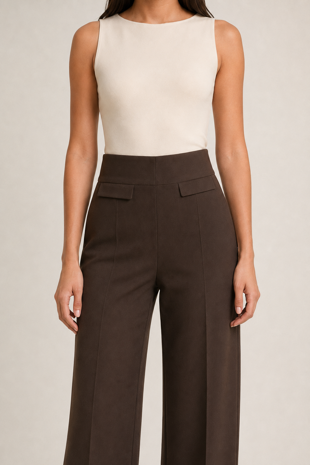 Leggin Hessed Couture de pierna ancha — Café