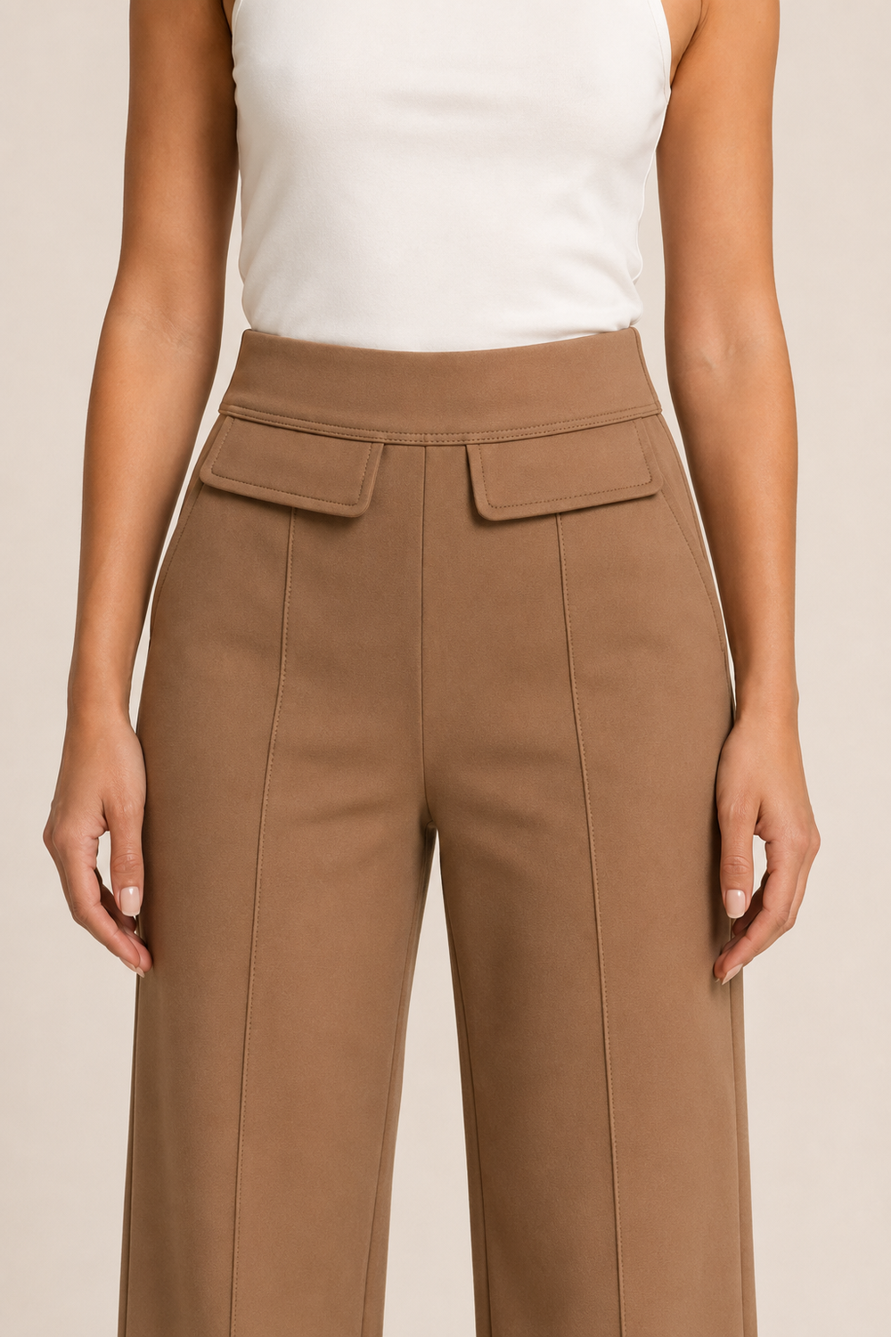 Leggin Hessed Couture de pierna ancha — Capuccino