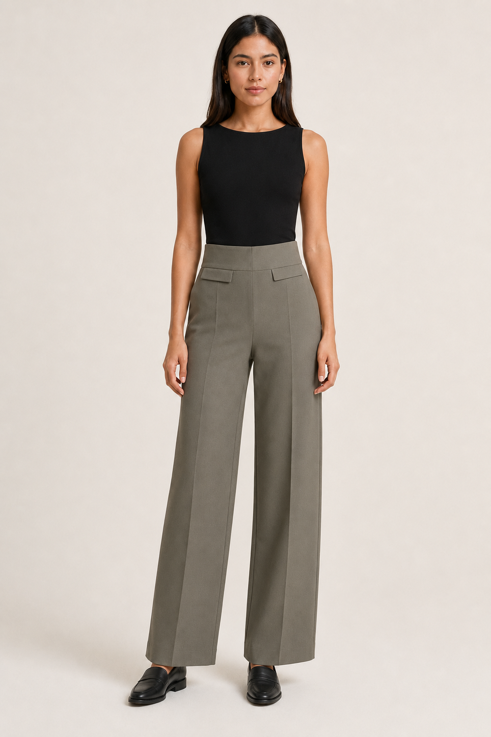 Leggin Hessed Couture de pierna ancha — Gris