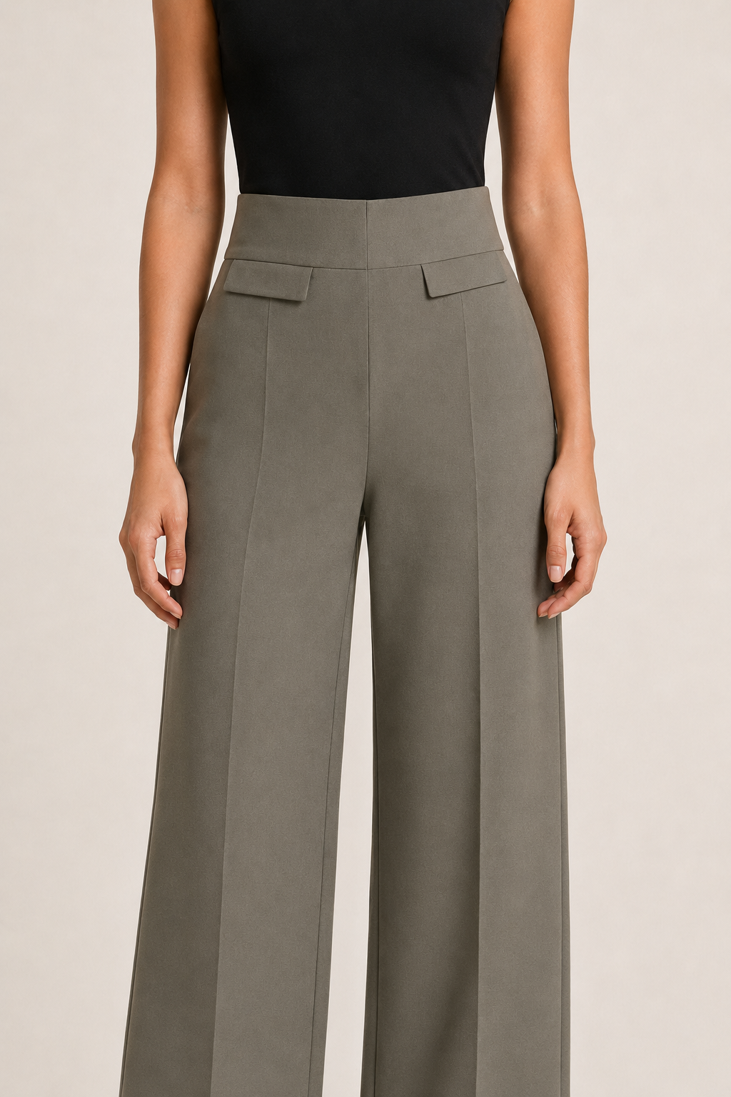 Leggin Hessed Couture de pierna ancha — Gris