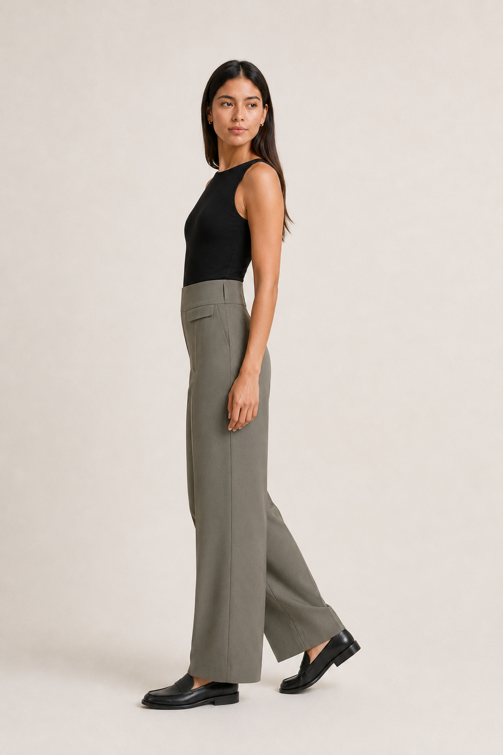 Leggin Hessed Couture de pierna ancha — Gris
