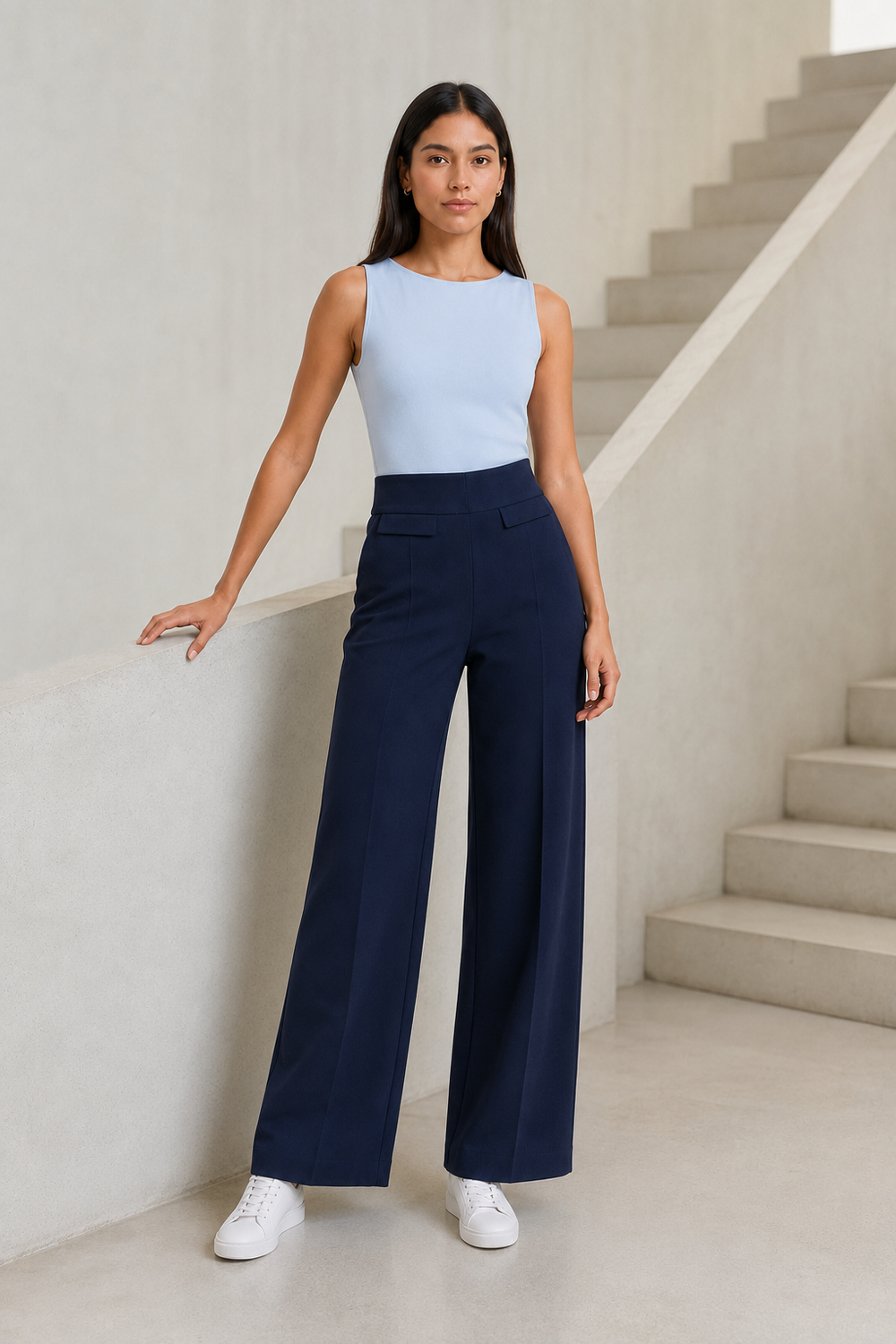 Leggin Hessed Couture de pierna ancha — Marino