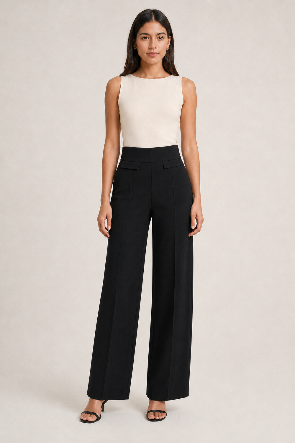 Leggin Hessed Couture de pierna ancha — Negro