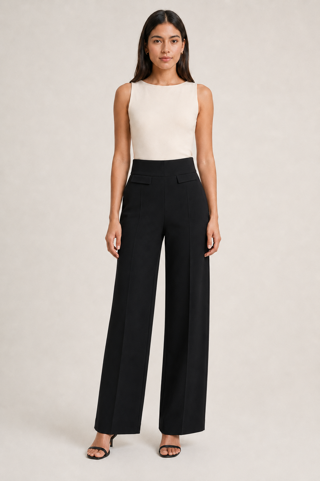 Leggin Hessed Couture de pierna ancha — Negro