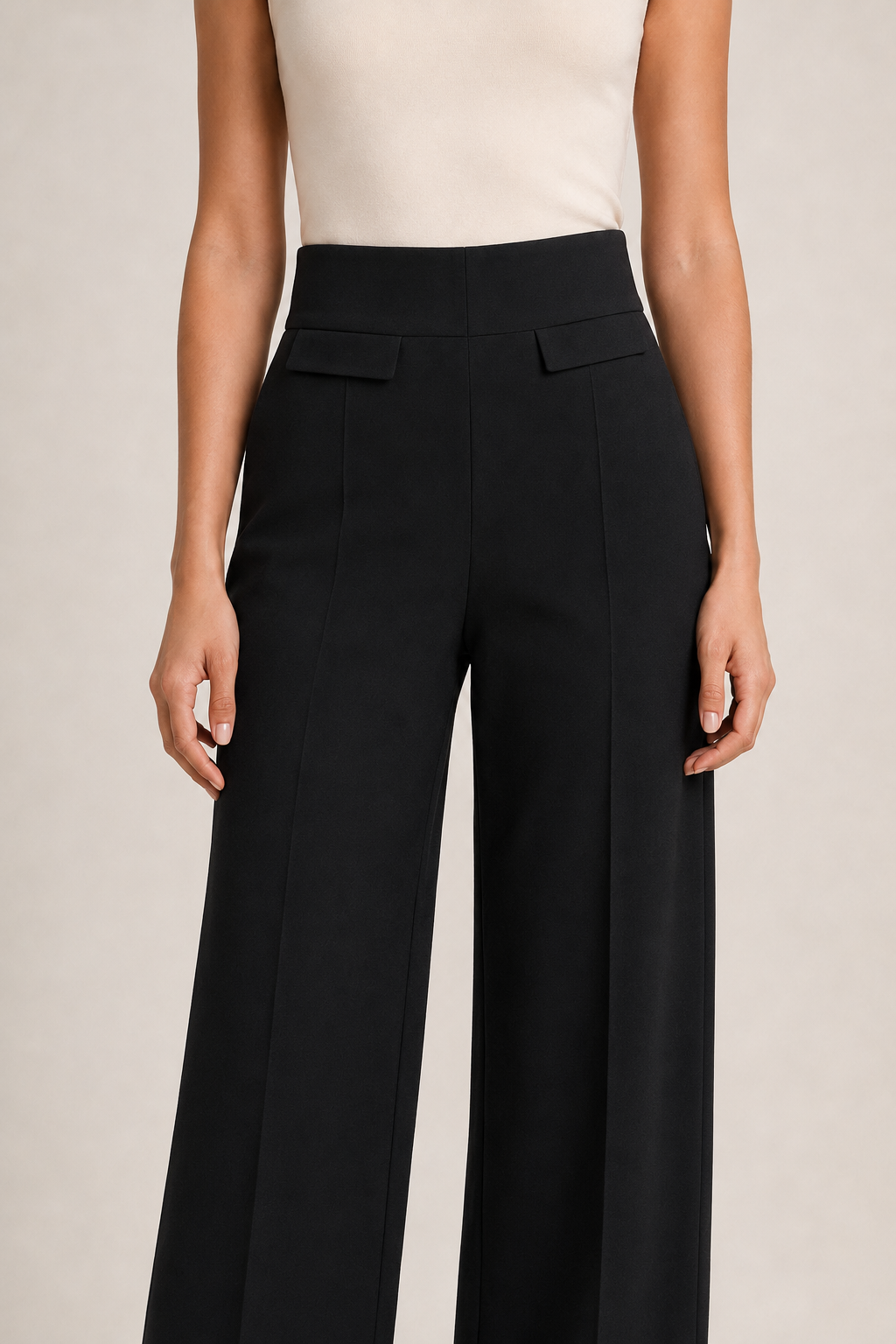 Leggin Hessed Couture de pierna ancha — Negro