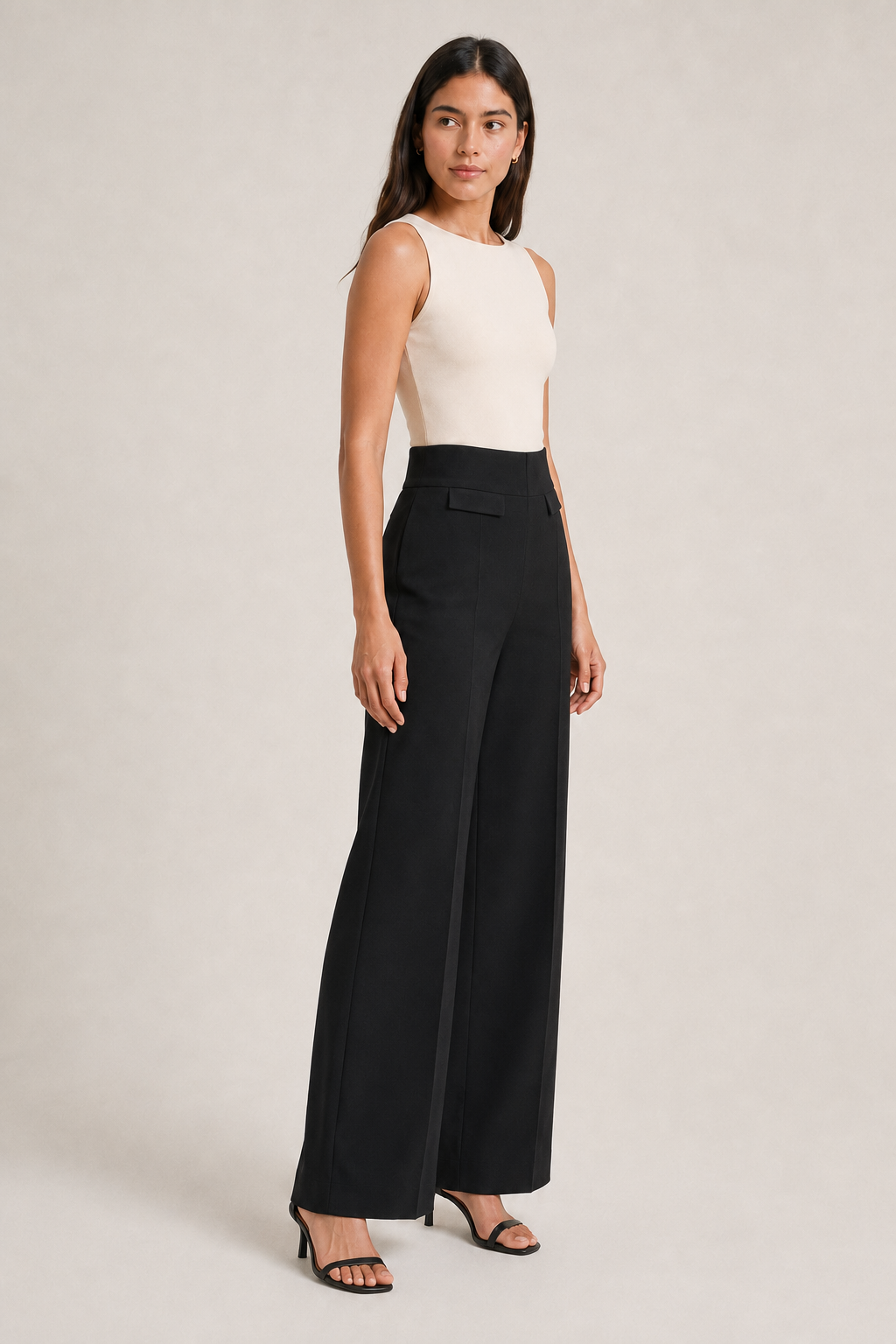 Leggin Hessed Couture de pierna ancha — Negro
