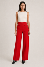 Leggin Hessed Couture de pierna ancha — Rojo