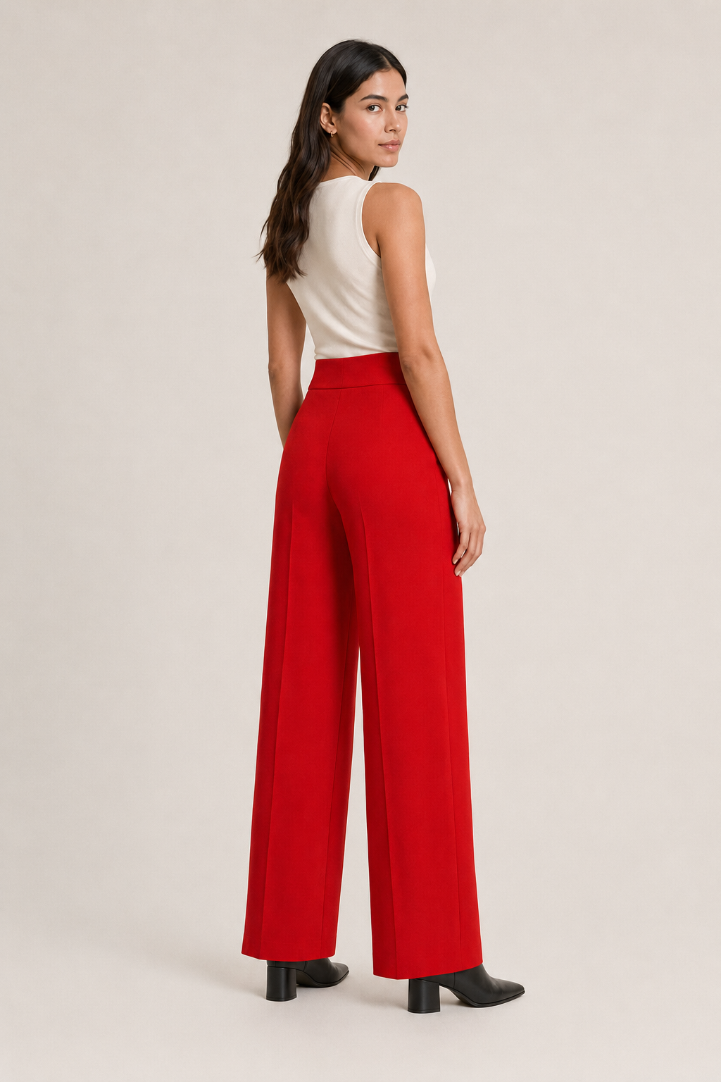 Leggin Hessed Couture de pierna ancha — Rojo