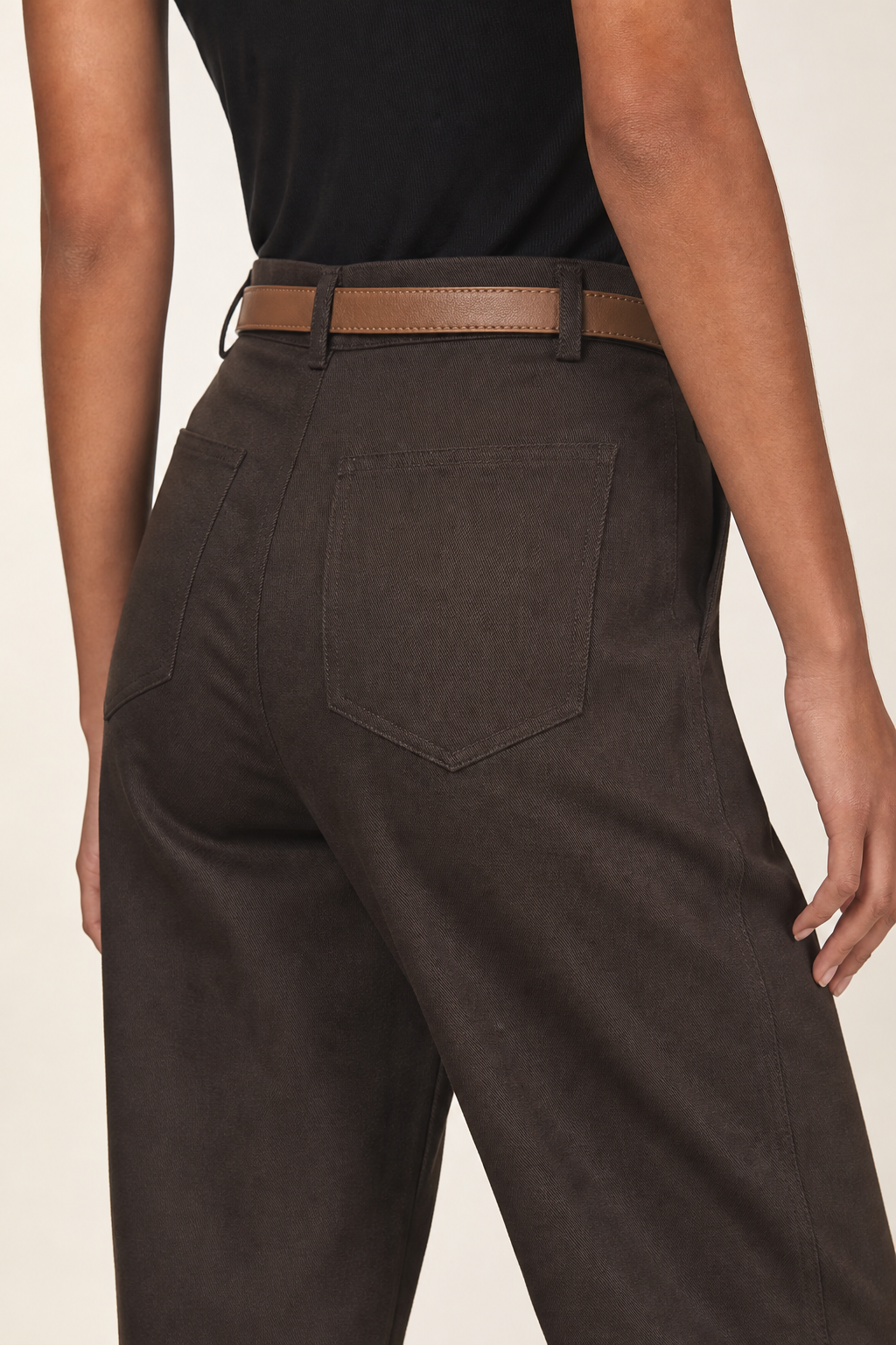 Pantalón Hessed Couture de vestir pierna ancha — Café