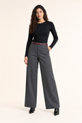 Pantalón Hessed Couture de vestir pierna ancha — Gris