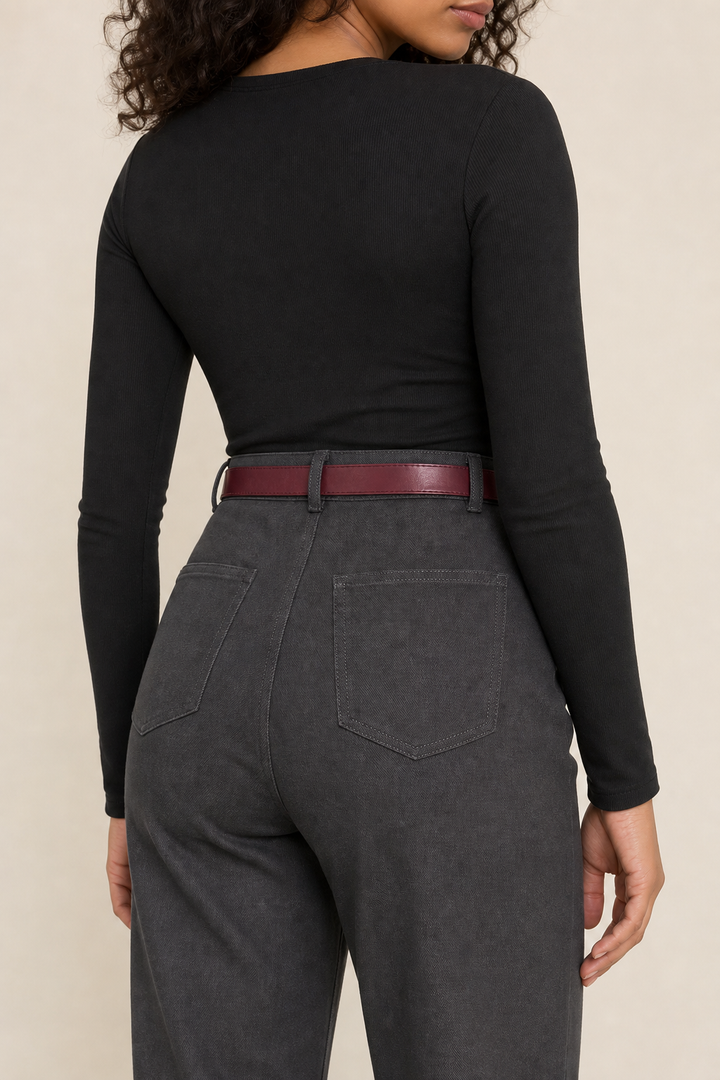 Pantalón Hessed Couture de vestir pierna ancha — Gris