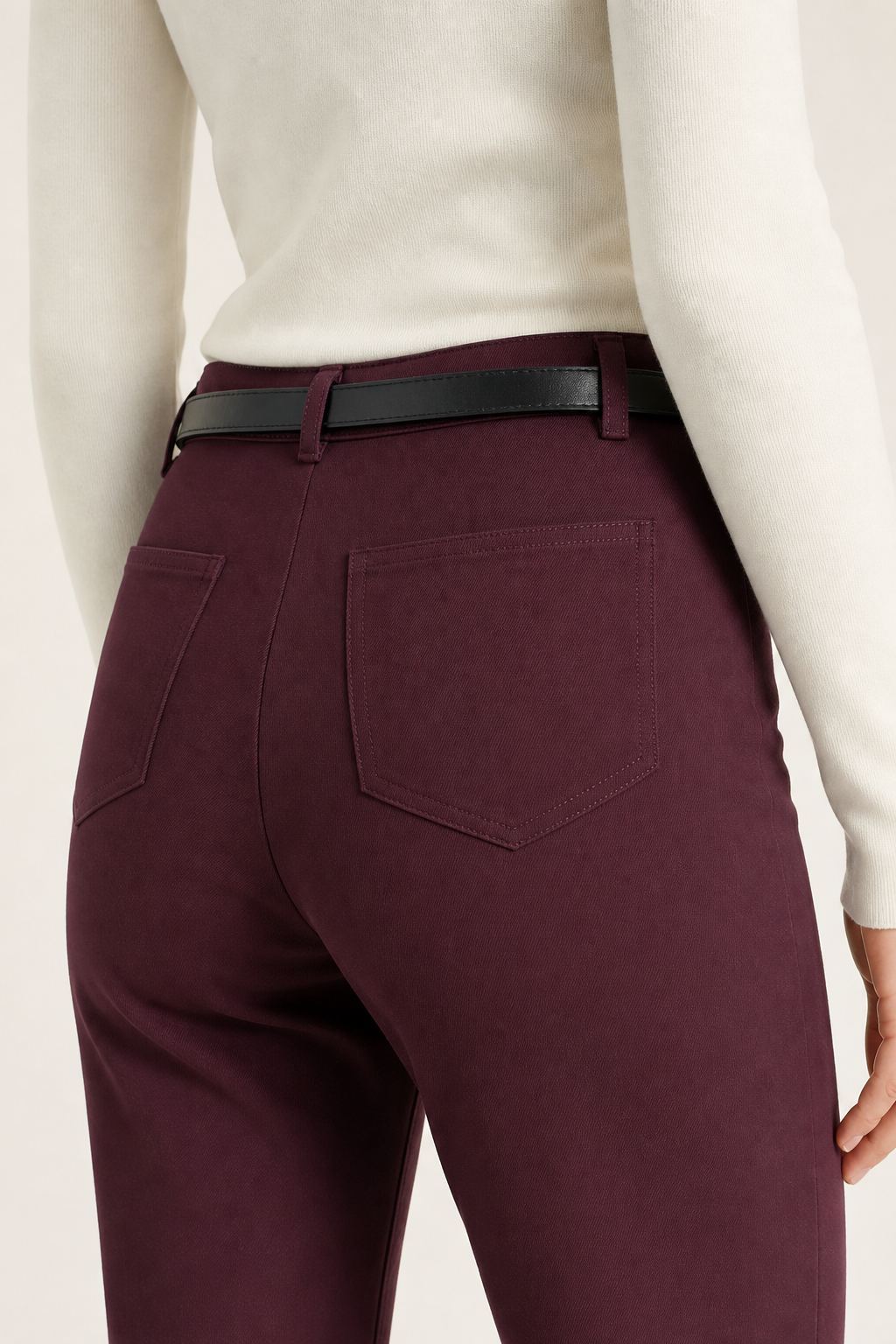 Pantalón Hessed Couture de vestir pierna ancha — Vino