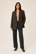 Saco Hessed Couture de doble botonadura — Café
