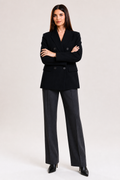 Saco Hessed Couture de doble botonadura — Negro