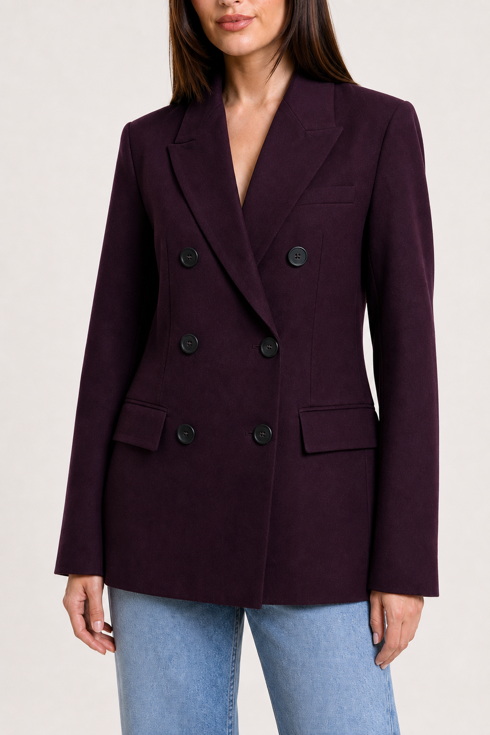 Saco Hessed Couture de doble botonadura — Vino