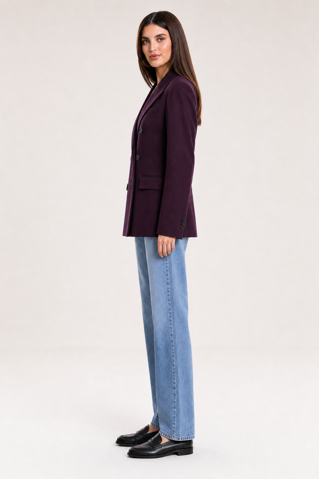 Saco Hessed Couture de doble botonadura — Vino