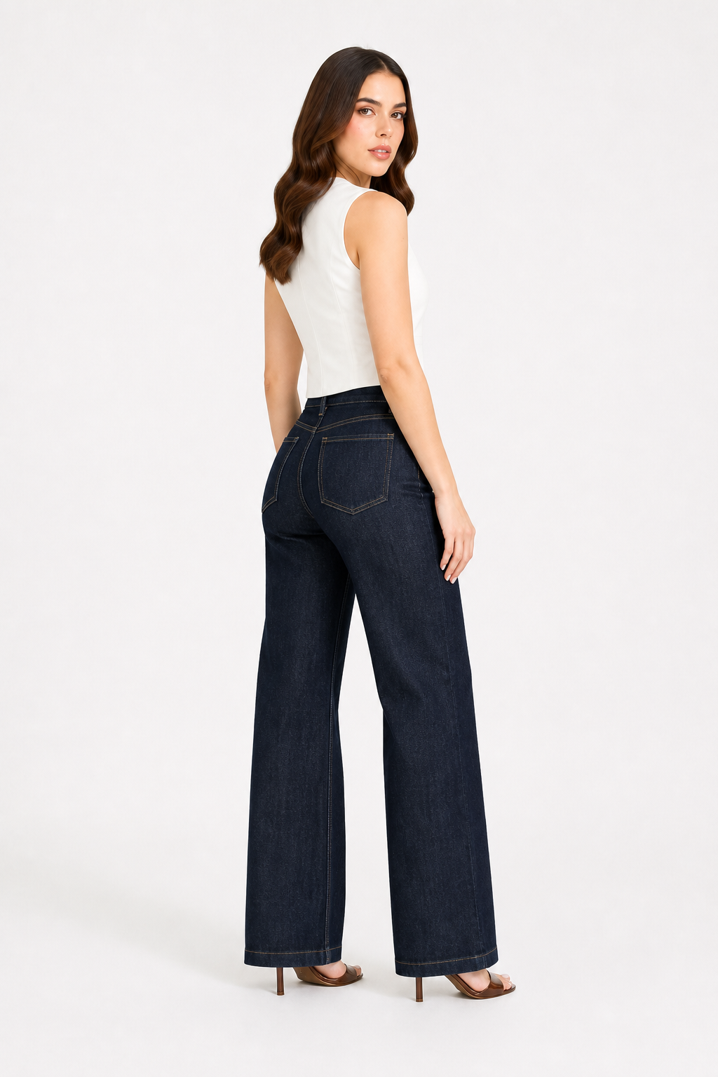 Jeans JS Denim wide leg en índigo oscuro — Índigo oscuro