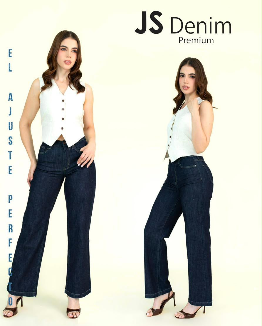 Jeans JS Denim wide leg en índigo oscuro — Índigo oscuro