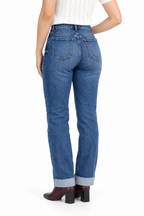 Jeans JS Denim rectos con valenciana deslavada — Mezclilla oscura