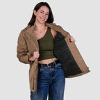 Chamarra rompevientos con forro y gorro desmontable — Beige