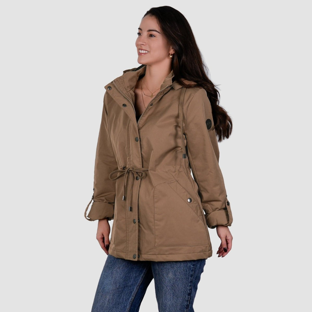 Chamarra rompevientos con forro y gorro desmontable — Beige