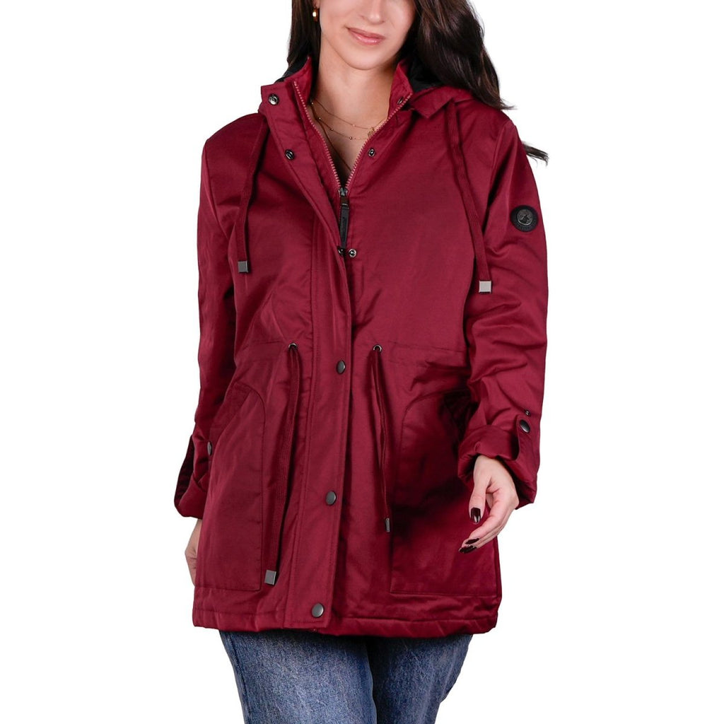 Chamarra rompevientos con forro y gorro desmontable — Dark Red