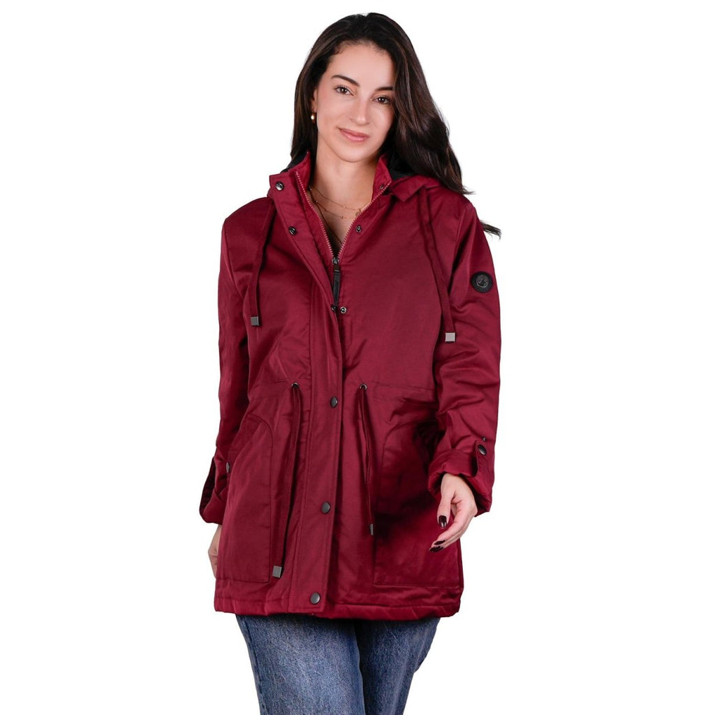 Chamarra rompevientos con forro y gorro desmontable — Dark Red