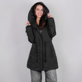 Gabardina rompevientos larga con capucha — Black