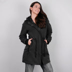 Gabardina rompevientos larga con capucha — Black