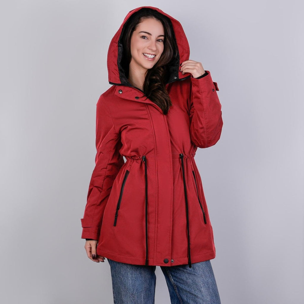 Gabardina rompevientos larga con capucha — Red