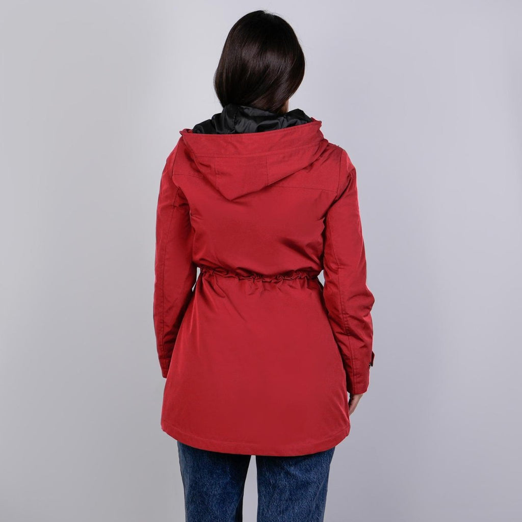 Gabardina rompevientos larga con capucha — Red