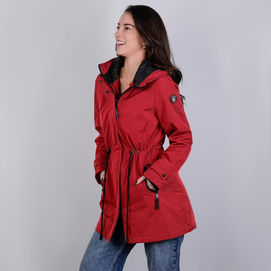 Gabardina rompevientos larga con capucha — Red
