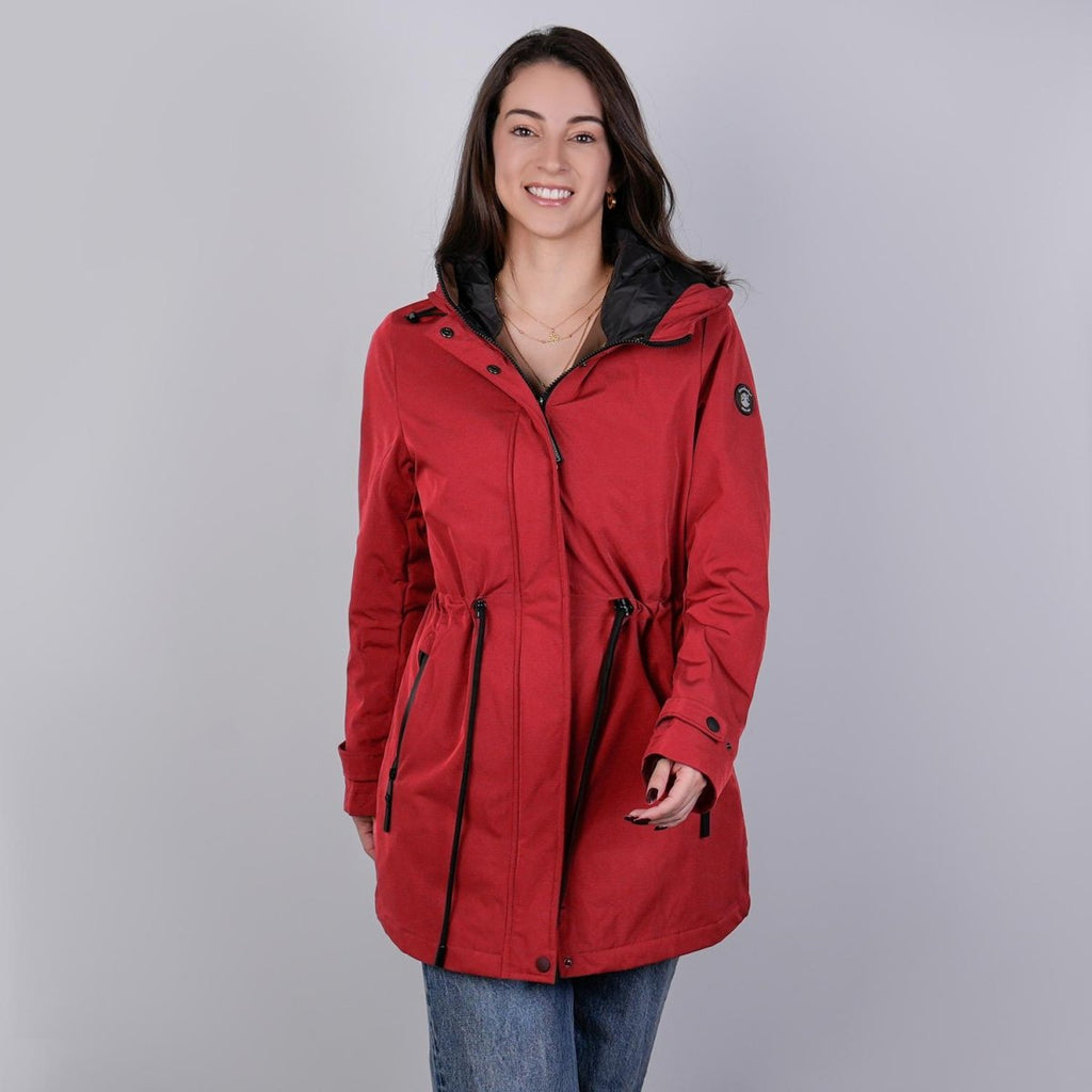 Gabardina rompevientos larga con capucha — Red