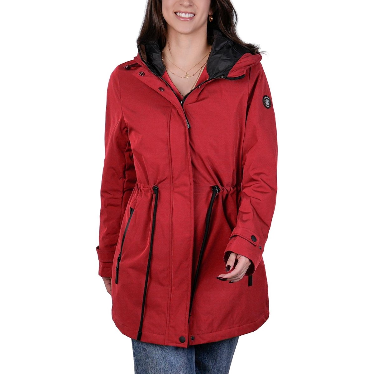 Gabardina rompevientos larga con capucha — Red