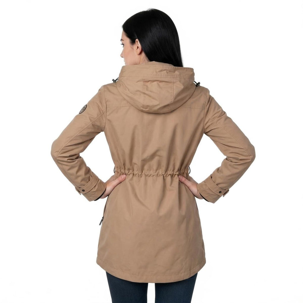 Gabardina rompevientos con capucha — Beige